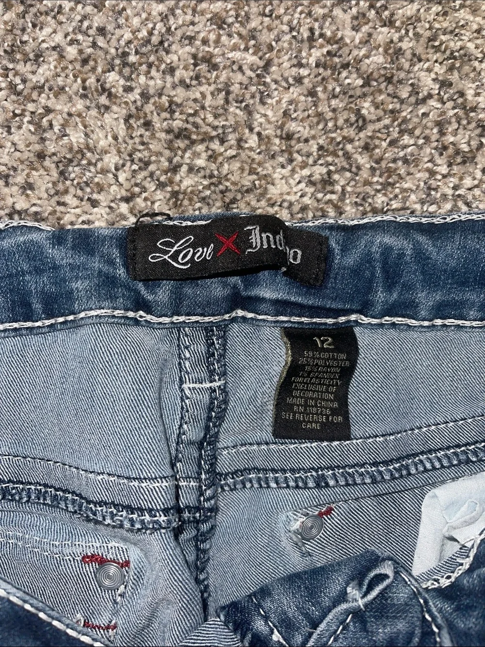 Love Indigo light blue denim shorts